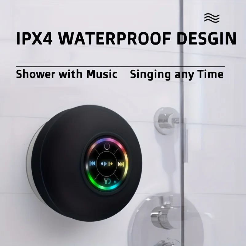 Ultimate Waterproof Bluetooth Speaker with Strong Suction Cup - Perfect Portable Sound for Bathroom & Outdoor Adventures!