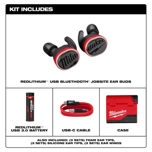 Ultimate REDLITHIUM USB Bluetooth Jobsite Earbuds - Unmatched Sound & Convenience!