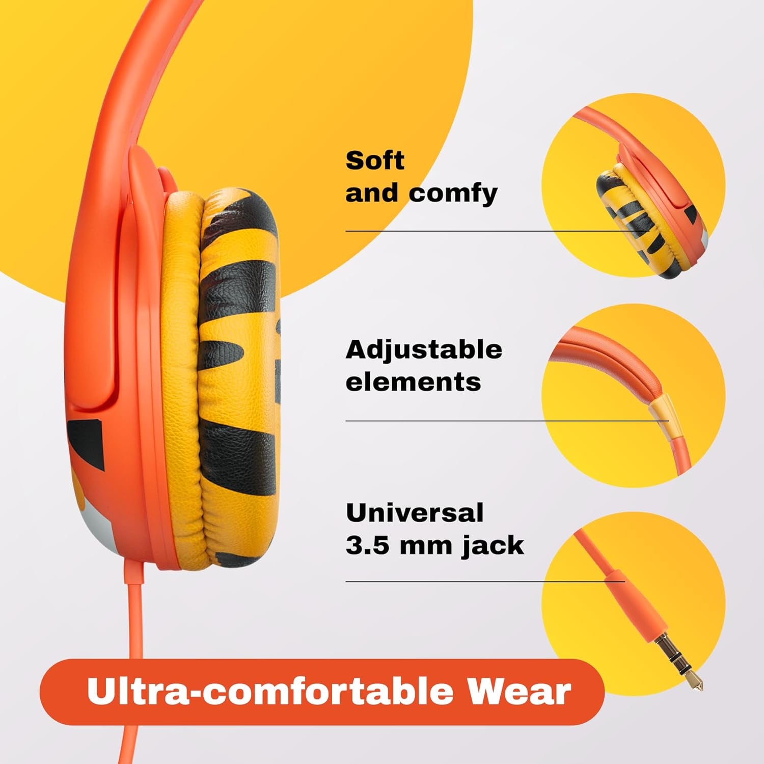 Tiny Ears Travel Tunes: Noise-Ninja Headphones for Little Jetsetters Aged 1-7 – Volume Limited for Peaceful Adventures!
