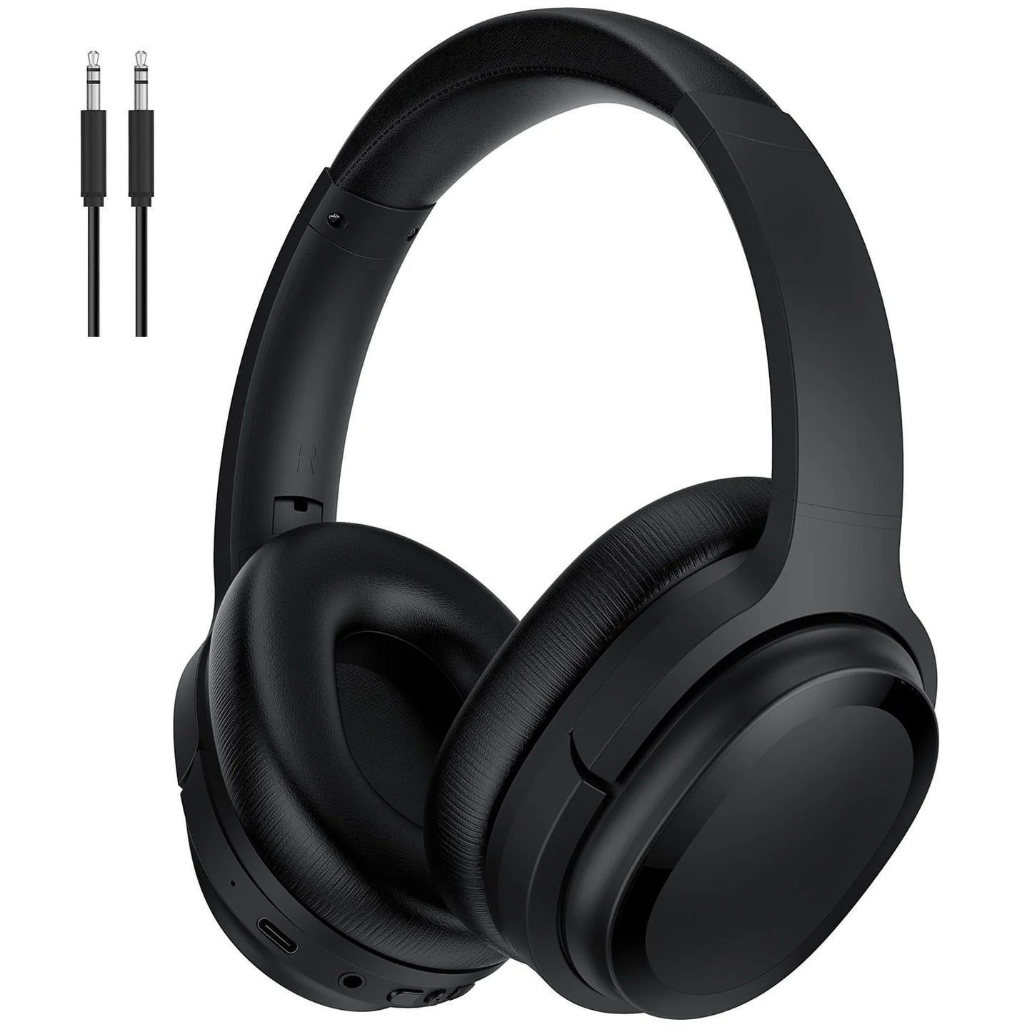 Premium Active Noise Cancelling Bluetooth Headphones - Over-Ear, Comfortable Protein Earpads, 30H Playtime, Foldable Design for Travel & Work - Sleek Black Finish