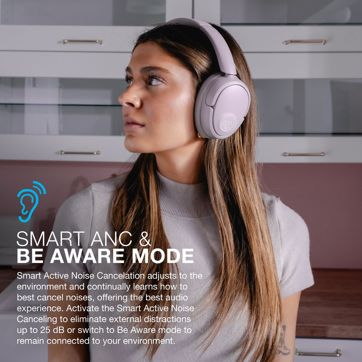 Jbuds Lux Active Noise Cancelling Bluetooth Headphones - Experience Pure Audio Bliss!