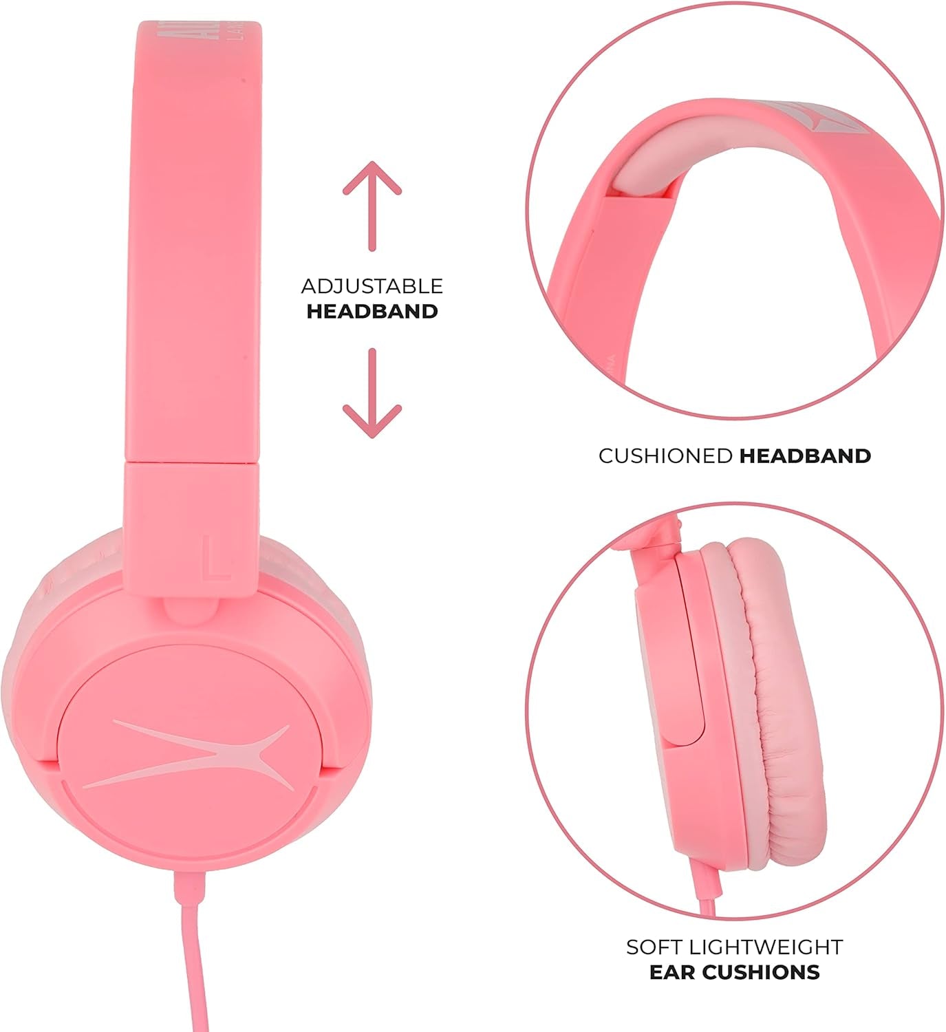 Mellow Muffs for Kids - Safe Sound Protection for Ages 6-9 in Stylish Pink! Perfect for Focused Homework Time!