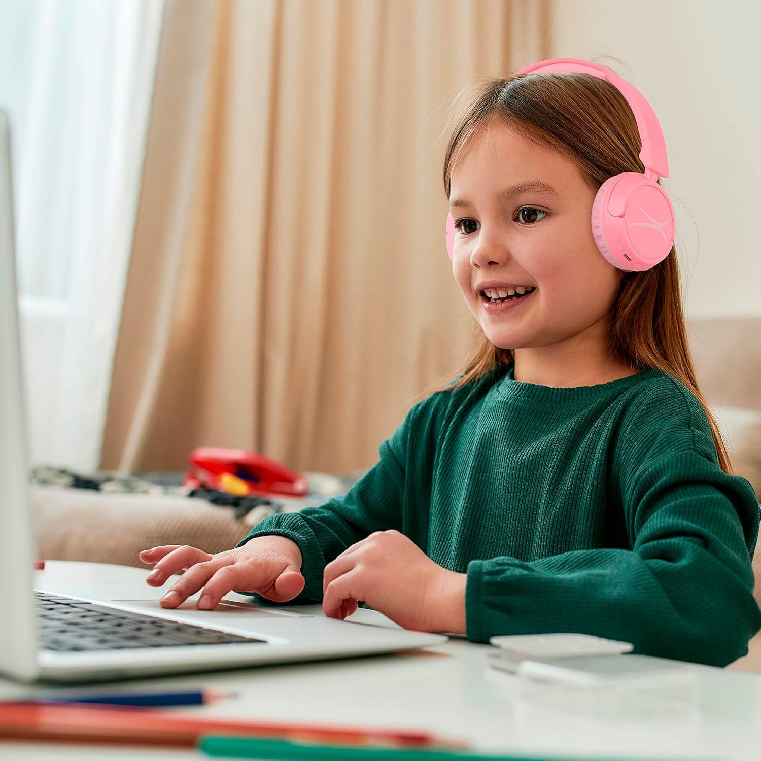Mellow Muffs for Kids - Safe Sound Protection for Ages 6-9 in Stylish Pink! Perfect for Focused Homework Time!