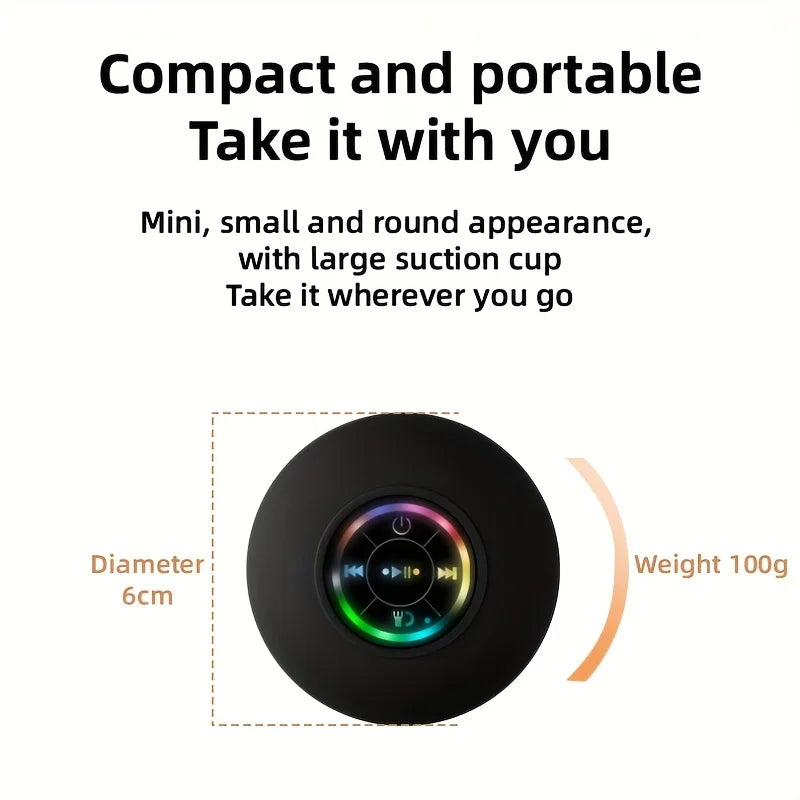 Ultimate Waterproof Bluetooth Speaker with Strong Suction Cup - Perfect Portable Sound for Bathroom & Outdoor Adventures!