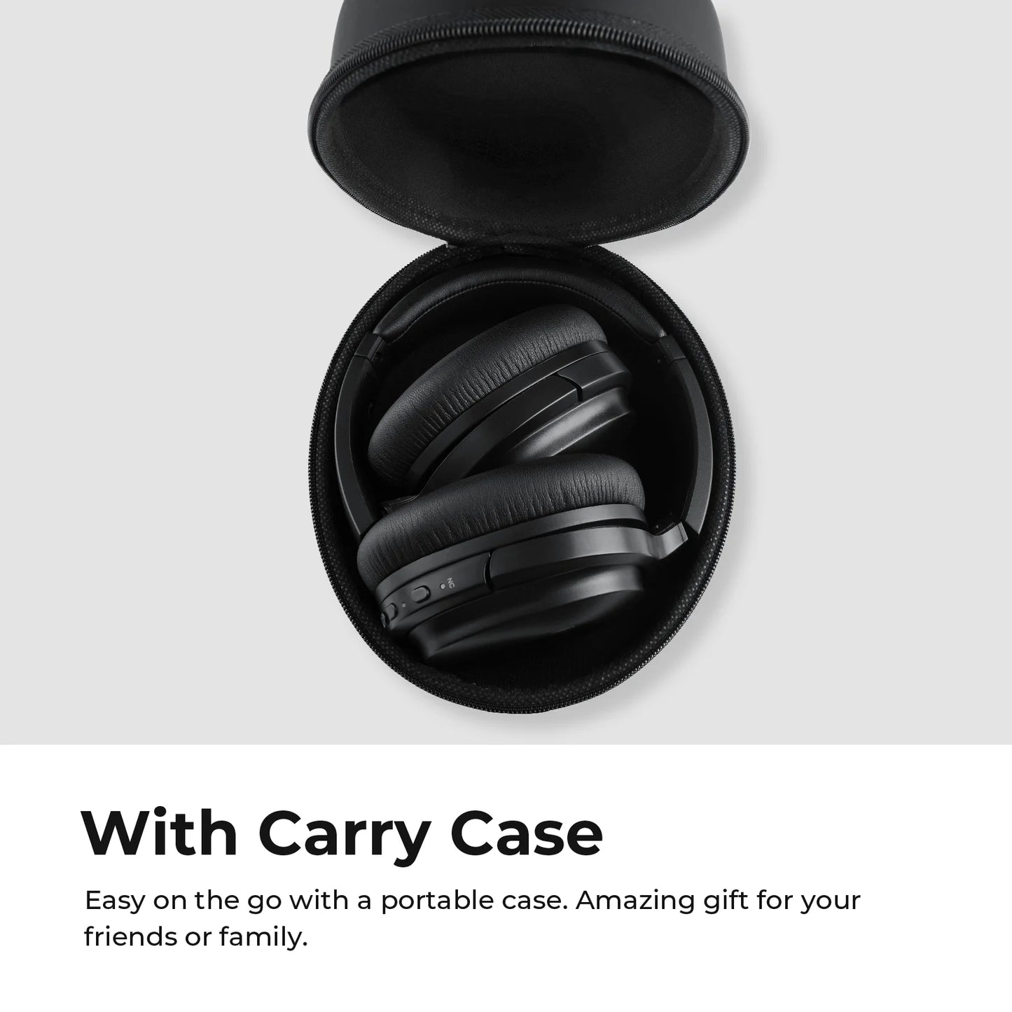 Premium Active Noise Cancelling Bluetooth Headphones - Over-Ear, Comfortable Protein Earpads, 30H Playtime, Foldable Design for Travel & Work - Sleek Black Finish