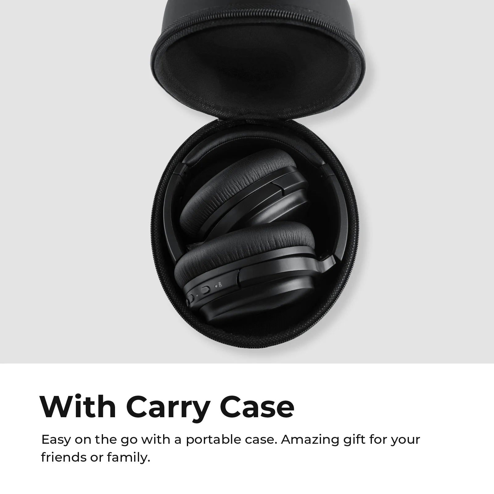 Premium Active Noise Cancelling Bluetooth Headphones - Over-Ear, Comfortable Protein Earpads, 30H Playtime, Foldable Design for Travel & Work - Sleek Black Finish