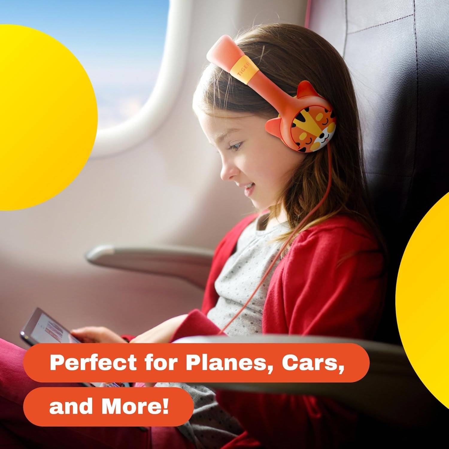 Tiny Ears Travel Tunes: Noise-Ninja Headphones for Little Jetsetters Aged 1-7 – Volume Limited for Peaceful Adventures!